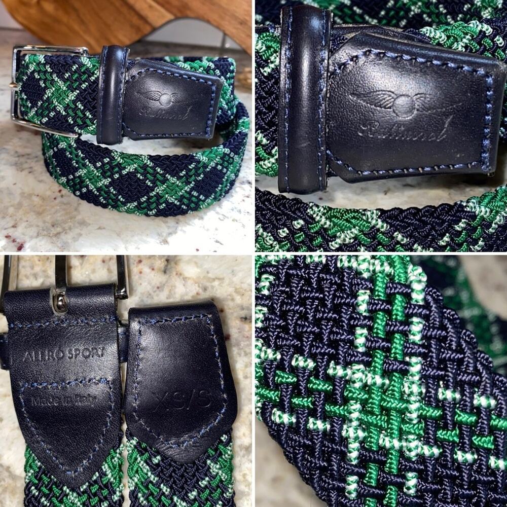 Alero Sport $120 Augusta Blue Green Womens Golf Belt Italy XS 26”-28” 0-2 EUC